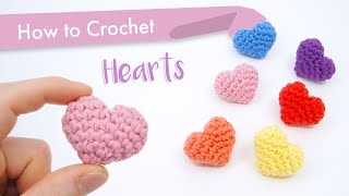 How to Crochet Classic Hearts  Beginner Pattern and Tutorial [upl. by Dnomhcir]