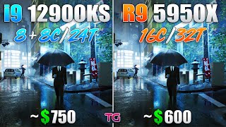 Core i9 12900KS vs Ryzen 9 5950X  Test in 10 Games [upl. by Noelopan]