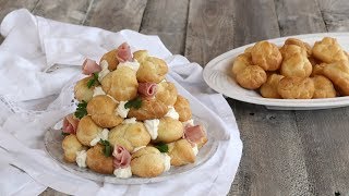 Profiterole salato con prosciutto e formaggio [upl. by Ayin]