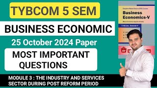 2024 Business Economic Important Question  TYBCOM 5 SEM  Economic Module 3  Jitesh Sir [upl. by Jolyn]