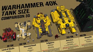 Warhammer 40k Tanks Size Comparison 3D [upl. by Brynna]