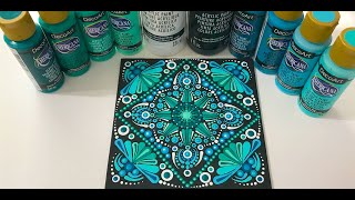 How to paint a Dot Mandala on a 6x6 Inch Canvas  Video 377 [upl. by Airbmak]