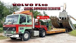 VOLVO FL10 loading Amphibious Excavator [upl. by Adahs]