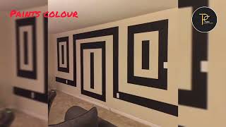 2024 Geometric wall painting ideas  Geometric design with paint  Modern Home Interior [upl. by Rania966]