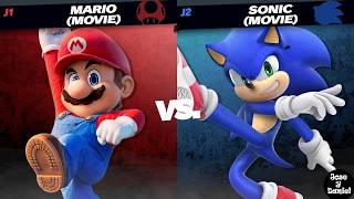 Movie Sonic vs Mario Movie in Super Smash Bros Ultimate [upl. by Eintroc]