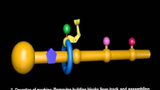 Robotic ribosome assembling a peptide [upl. by Ardelle]