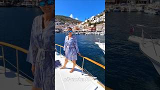 HYDRA BY CATAMARAN BOAT Greek Sailing Saronic Islands Viral Yacht TikTok hydra greece saronic yt [upl. by Naillimixam]