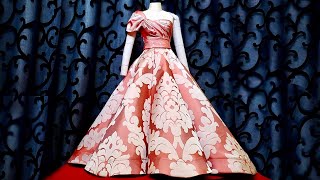 HOW TO MAKE A CIRCULAR CONE PANELED DRESS SKIRT Prom Wedding [upl. by Dnomaj]