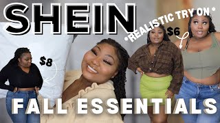 REALISTIC SHEIN FALL TRY ON HAUL MIDPLUS SIZE AFFORDABLE FALL BASICS [upl. by Meekar]