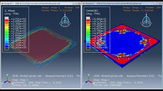 Abaqus Tutorial Modeling Of Reinforced Concrete Slab using Concrete Plasticity Materials model [upl. by Heddi]