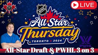 Live NHL AllStar Draft  PWHL 3 on 3  NHL AllStar Thursday events [upl. by Adriane58]