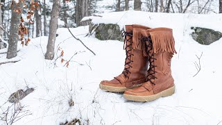 Mens 15quot Snowshoe Peanut Brown Mukluk Moccasin Boots [upl. by Kcireddor]