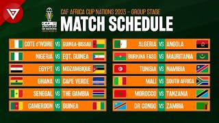 Match Schedule CAF Africa Cup of Nations 2023 Group Stage [upl. by Grizelda]