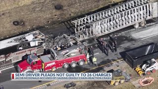 Semi driver in deadly I70 crash pleads not guilty to 26 charges [upl. by Ermin303]