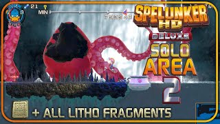 Spelunker HD Deluxe PS4 Area 2 Solo Walkthrough  All Litho Fragments Collected [upl. by Haag311]