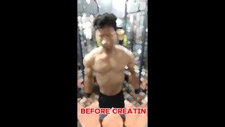 Before Creatine 😱VS After Creatine🤯 ONLY GYM STATUS Fitness motivation trendingshortsshortvideo [upl. by Anileba206]