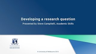 Developing a research question [upl. by Amaj]