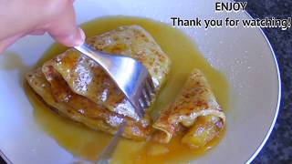 Easy Snack Recipe  Caramelised Banana Crepe  สูตรอาหารว่างเครปกล้วยหอมคาราเมล [upl. by Carnahan]