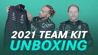 UNBOXING Lewis and Valtteris First Look at the 2021 Team Kit [upl. by Nido524]