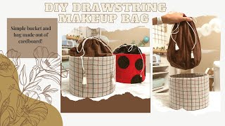 How to Make Essential Drawstring Bag  Makeup Bag  Sewing Bag [upl. by Eigroeg]