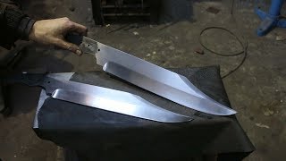 Forging a Bowie knife set part 1 forging the blades [upl. by Colene49]