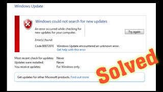 How To Fix Windows Updated Error 80072efe in Windows [upl. by Canute]