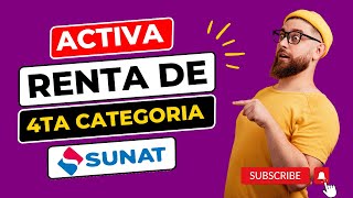 Cómo ACTIVAR o REGISTRARSE en la Renta de Cuarta Categoría en SUNAT 2024 de manera fácil y eficiente [upl. by Iand]