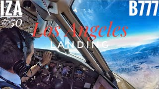 B777 LANDING Los Angeles LAX  Cockpit View  ATC amp Crew Communications [upl. by Lulita]