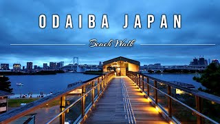 Tokyos Twilight Gem Odaiba Beach Evening Walk 🌇 4K  Japan 2024 [upl. by Inafit]