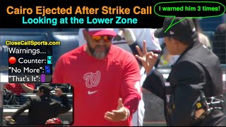 E6 Miguel Cairo Ejected Over Alfonso Marquezs Strike Zone as Umpire Repeatedly Warns Coach to Stop [upl. by Ennasirk249]