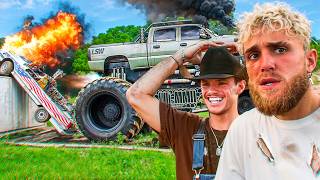 Burning Cars with Whistlin Diesel Jet Engine Monster Truck [upl. by Anagrom651]