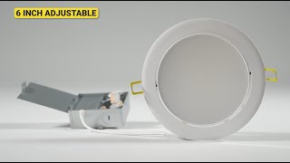 NUWATT 6 Inch Adjustable Round LED Recessed Downlight 12W Dimmable Easy Installation Guide [upl. by Lanza]