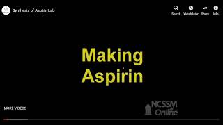 Aspirin synthesis and analysis [upl. by Adnileb]