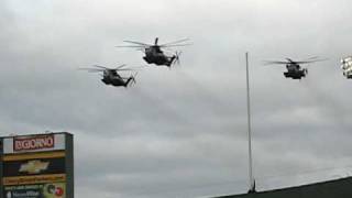 Lambeau Field Helicopter Flyover 111608 [upl. by Ecyt]