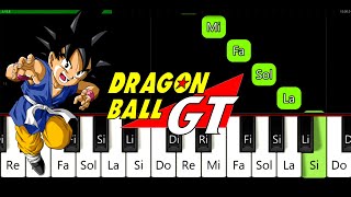 Mi Corazon Encantado  TUTORIAL LENTO  Piano Facil  Notas  Dragon Ball GT  Opening Theme [upl. by Debbi]