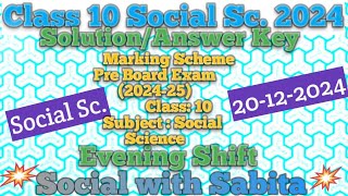 class 10 social science answer key evening shift pre board 202425class 10 social science solution [upl. by Aehs]