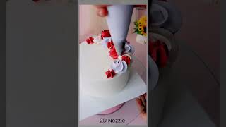 Simple Rosette Cake Decoration For Beginners cake cakedesign shorts shortsfeed trending [upl. by Rahel]