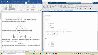 Solución de Sistemas de Ecuaciones Lineales en Matlab [upl. by Renard]