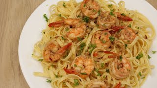 Shrimp Scampi Pasta Recipe  Filipino Style [upl. by Johna872]