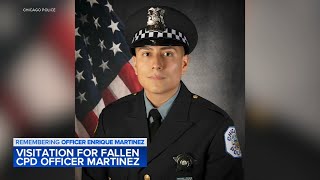 CPD officials respects at visitation for fallen Officer Martinez ahead of funeral Monday [upl. by Atikehs]