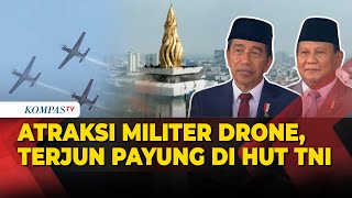 FULL Atraksi Pasukan di HUT ke79 TNI Turun dari Monas Teatrikal Drone hingga Jupiter Aerobatic [upl. by Wehner]