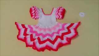 How to crochet a baby dress  Crochet Girl Dress Tutorial [upl. by Lebatsirhc]