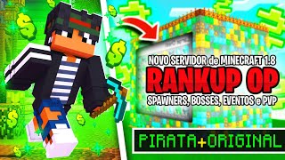 NOVO SERVIDOR de RANKUP OP para MINECRAFT 18 com BOSSES SPAWNERS PVP e PRÊMIOS [upl. by Ennairac]