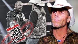 Backstage Fallout  Raw  HBK stands by Triple H  April 1 2013 [upl. by Hayilaa]