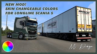 🔴ETS2 147 new MOD  Scania S 770 LONGLINE by SKIMO  DOUBLE VAK trailers [upl. by Josiah]