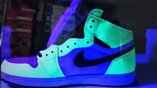 1st ON YOUTUBE is  GBNY  LEGIT  lets find out Jordan 1 VISIONAIRE DETAILED REVIEW with UV light [upl. by Ednalrim175]