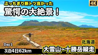 【大雪山〜十勝岳縦走】①黒岳から白雲岳へ 北海道3泊4日テント泊登山 [upl. by Gisser]