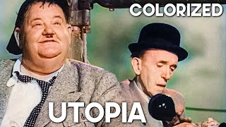 Utopia  COLORIZED  Stan Laurel amp Oliver Hardy  Classic Comedy Film [upl. by Martguerita]