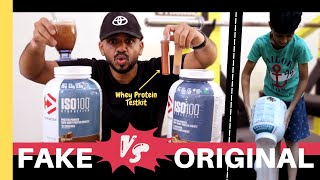 Fake vs Genuine  Shocking  Fake Dymatize ISO 100 Hydrolyzed Whey Protein in Kerala INDIA PROTM [upl. by Acimat]