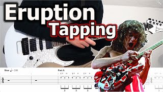 Van Halen  Eruption Tapping Lick  Guitar Tutorial  Slowed Down  Tabs [upl. by Ahsram]